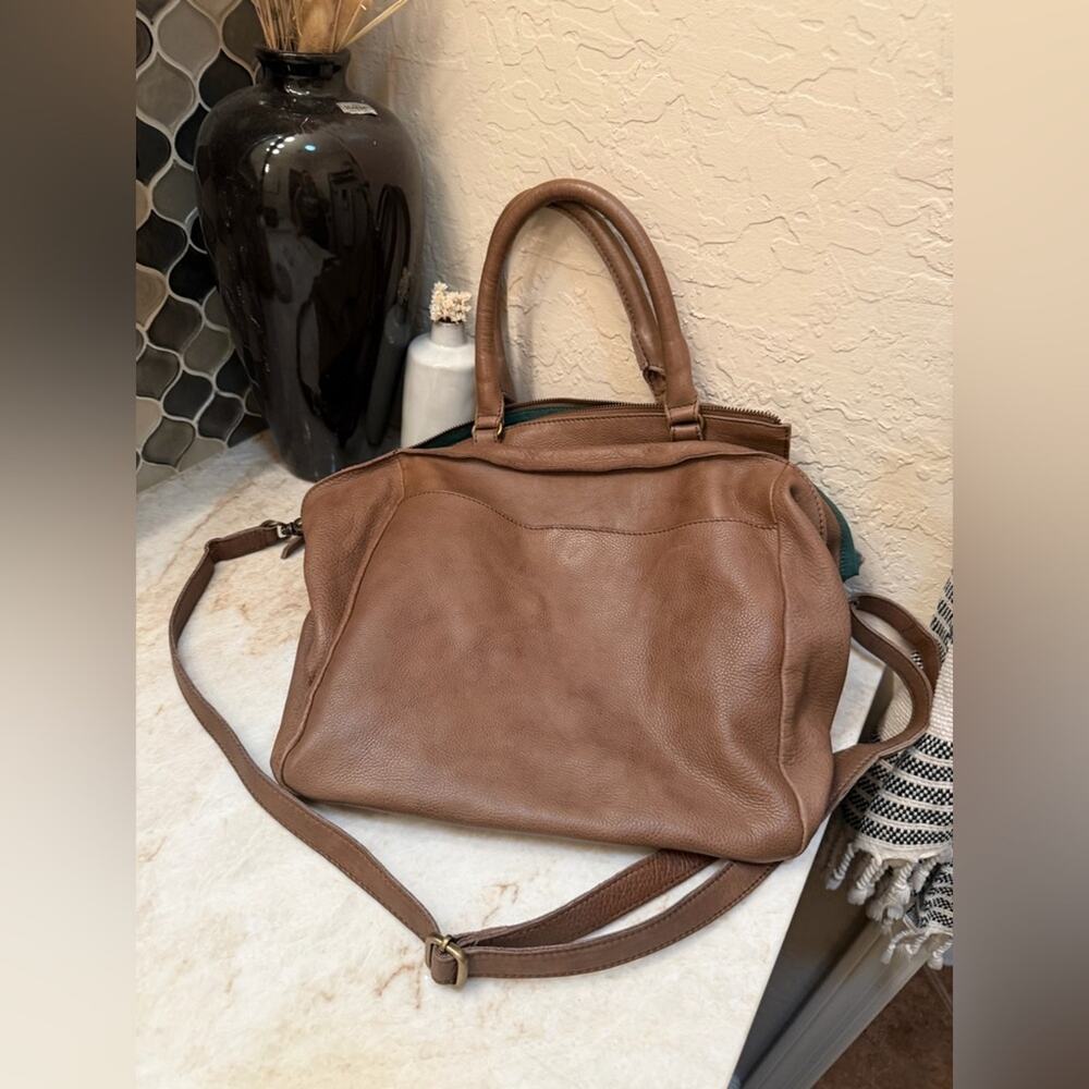 R.P.S. Rock Paper Scissors Brown Leather bag